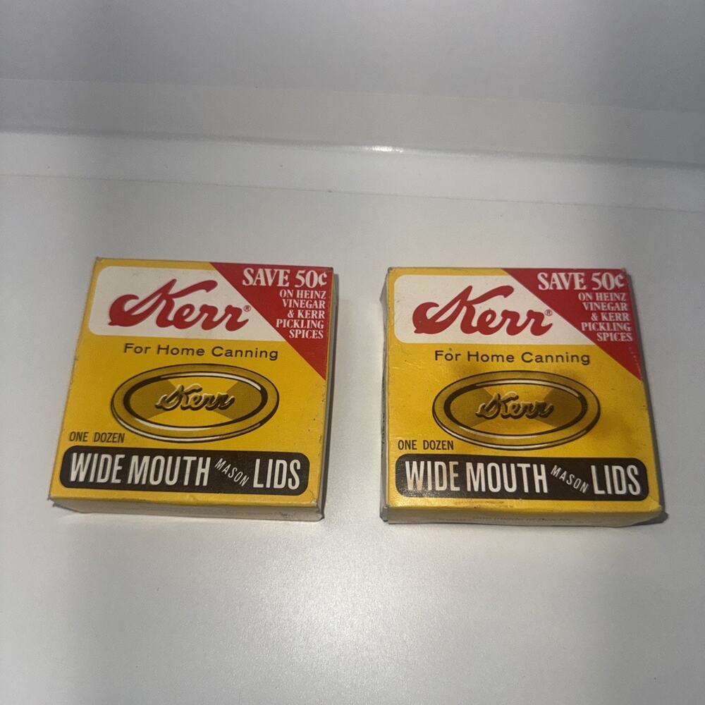 Vintage Kerr Wide Mouth Mason Lids 2 Boxes 24 Total canning self reliance